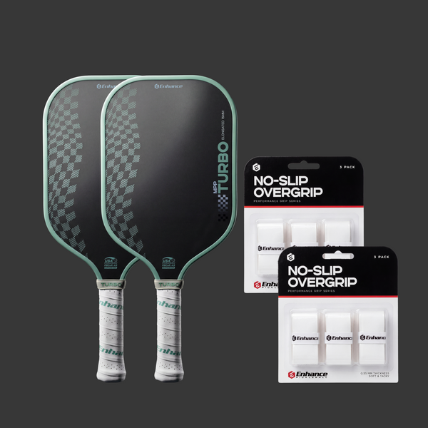2x MPP Turbo + 2 Packs of No-Slip Overgrips Bundle - Elongated